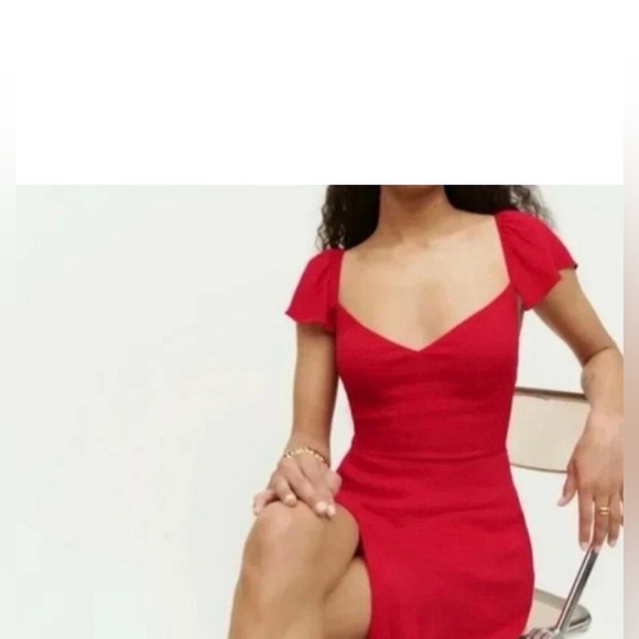 New Without Tags Reformation Baxley Red Midi Dress - Picture 11 of 13